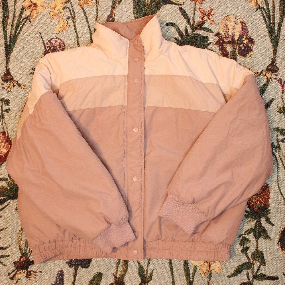 American Eagle pink full zip winter jacket size XL